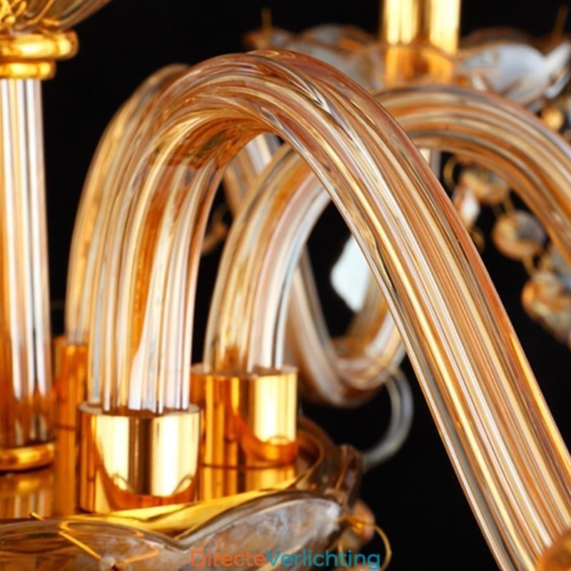 Grote luxe kristallen kroonluchter Europese amber plafondlamp