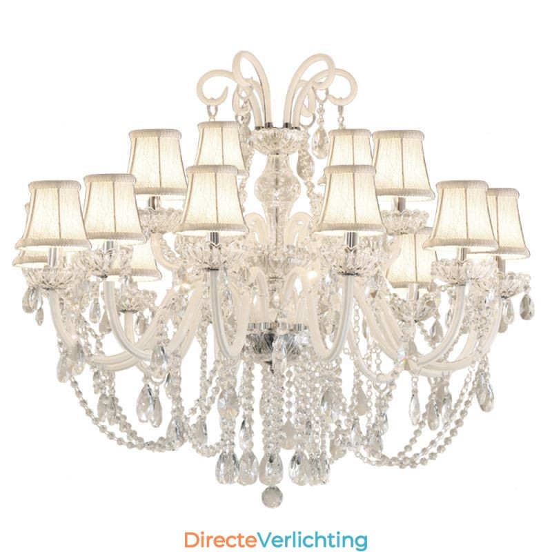 Grote Europese kristallen kroonluchter witte hanglamp