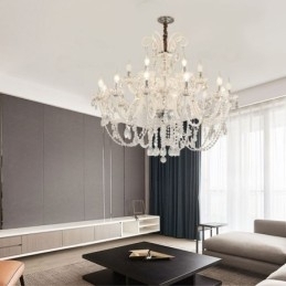 Grote Europese kristallen kroonluchter witte hanglamp