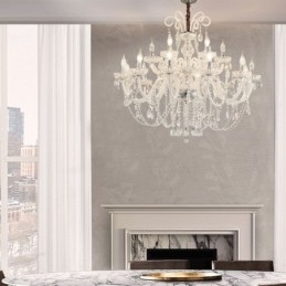 Grote Europese kristallen kroonluchter witte hanglamp
