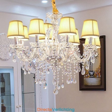 Moderne kristallen kroonluchter Europese transparante hanglamp Moderne kristallen kroonluchter Europese transparante hanglamp