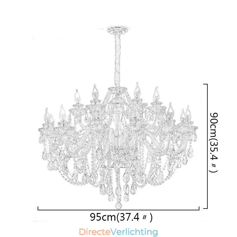 Europese Kristallen Kroonluchter Luxe Cognac Hanglamp