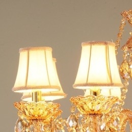Europese Kristallen Kroonluchter Luxe Cognac Hanglamp