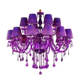 Europese stijl kristallen kroonluchter paarse hanglamp