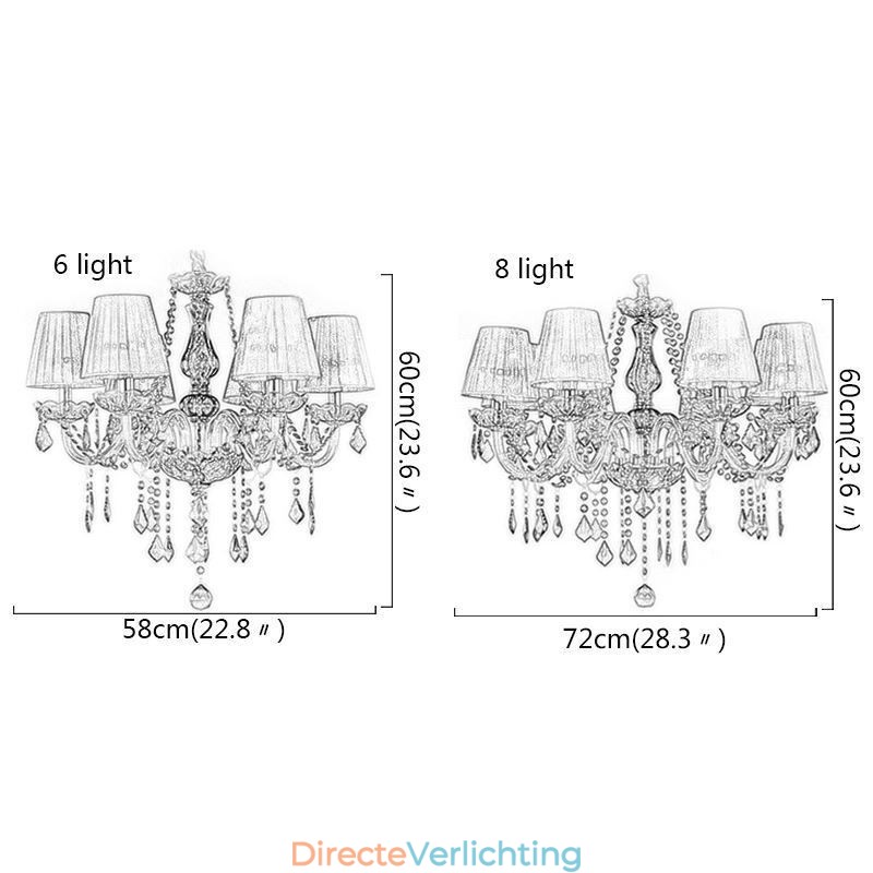 Elegante kristallen kroonluchter Europese stijl paarse hanglamp