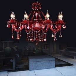 Europese kristallen kroonluchter rode kleur hanglamp