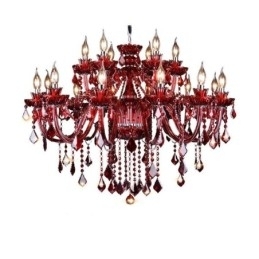 Europese kristallen kroonluchter rode kleur hanglamp