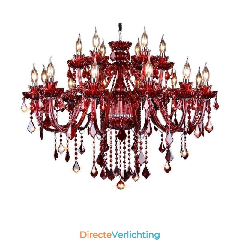 Europese kristallen kroonluchter rode kleur hanglamp