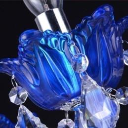 Europese stijl kristallen kroonluchter blauwe kristallen glazen hanglamp