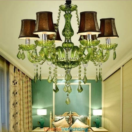 Europese stijl kristallen kroonluchter unieke groene hanglamp Europese stijl kristallen kroonluchter unieke groene hanglamp