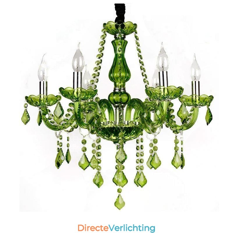 Europese stijl kristallen kroonluchter unieke groene hanglamp