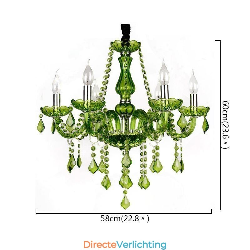 Europese stijl kristallen kroonluchter unieke groene hanglamp