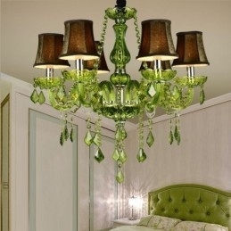 Europese stijl kristallen kroonluchter unieke groene hanglamp
