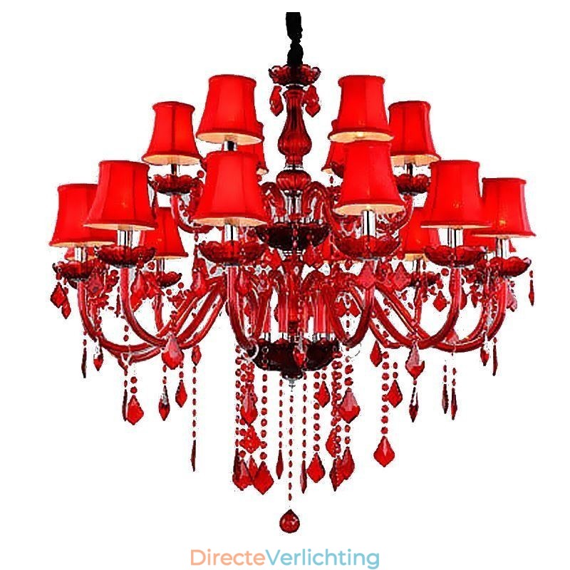 Kristallen kroonluchter Europese rode kleur hanglamp