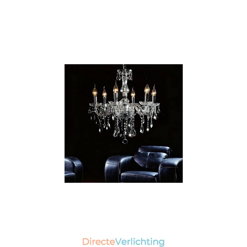 Elegante kristallen kroonluchter met 6 lampen