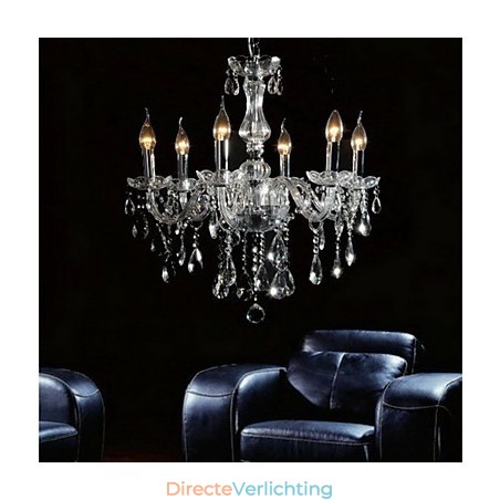 Elegante kristallen kroonluchter met 6 lampen Elegante kristallen kroonluchter met 6 lampen