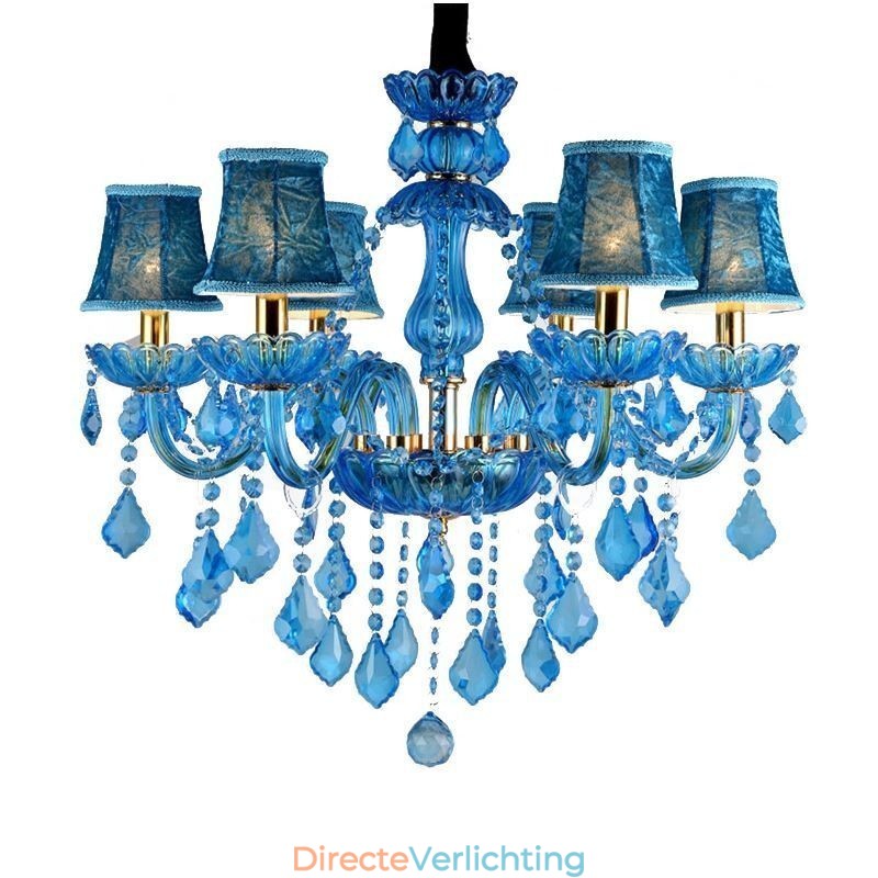 Elegante kristallen kroonluchter Europese blauwe hanglamp