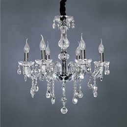 Elegante kristallen kroonluchter met 6 lampen