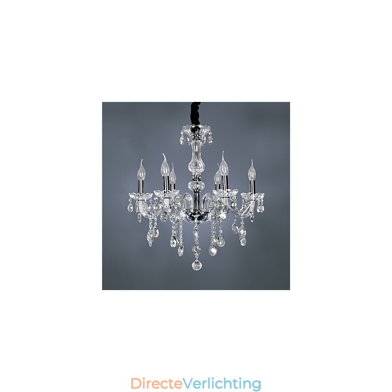 Elegante kristallen kroonluchter met 6 lampen