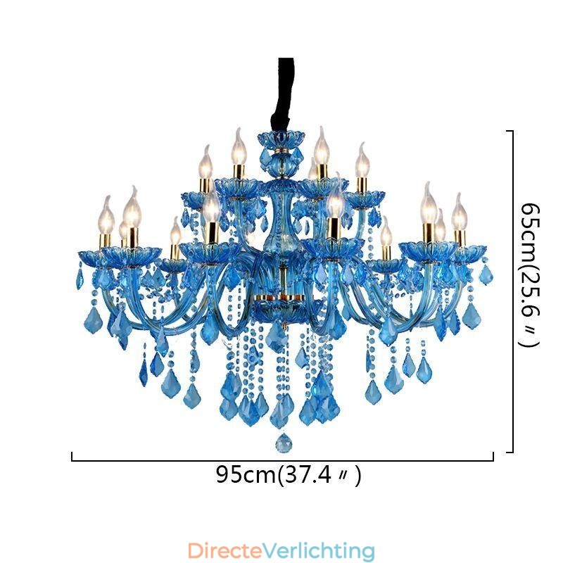 Elegante kristallen kroonluchter Europese blauwe hanglamp