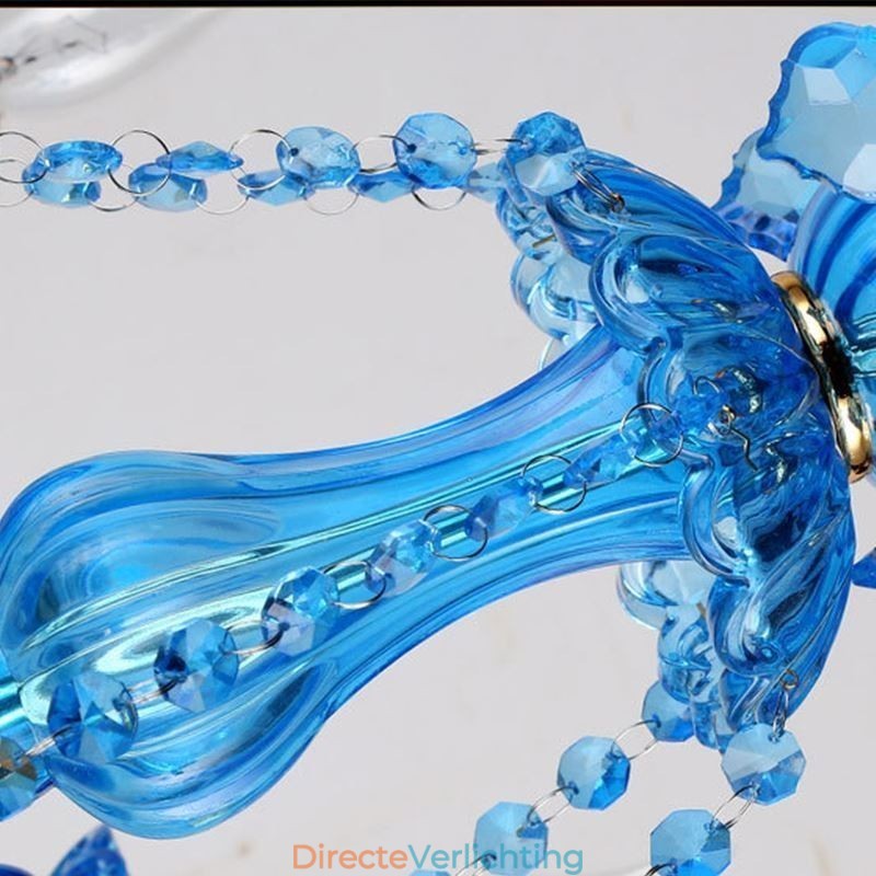 Elegante kristallen kroonluchter Europese blauwe hanglamp