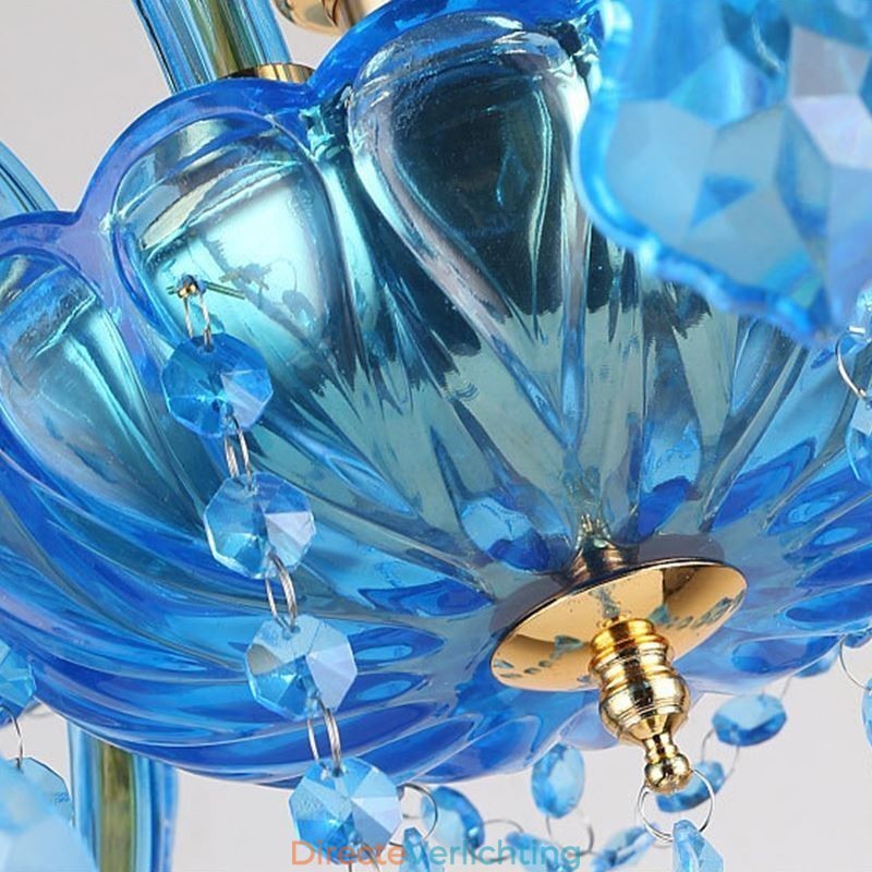 Elegante kristallen kroonluchter Europese blauwe hanglamp