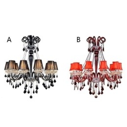 Retro Kristallen Kroonluchter Europese Zwarte Hanglamp