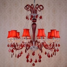 Retro Kristallen Kroonluchter Europese Zwarte Hanglamp