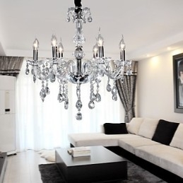 Elegante kristallen kroonluchter met 6 lampen