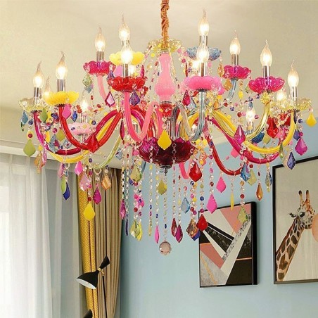 Kleurrijke Europese stijl kroonluchter luxe hanglamp Kleurrijke Europese stijl kroonluchter luxe hanglamp
