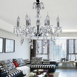 Elegante kristallen kroonluchter met 6 lampen