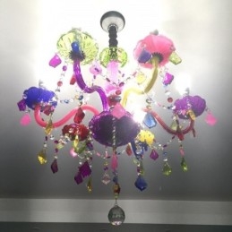 Grote kleurrijke kristallen kroonluchter Europese hanglamp