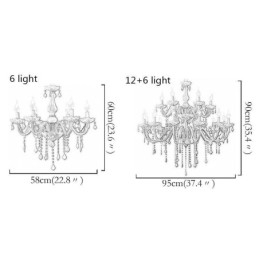 Elegante kristallen kroonluchter Europese grote hanglamp