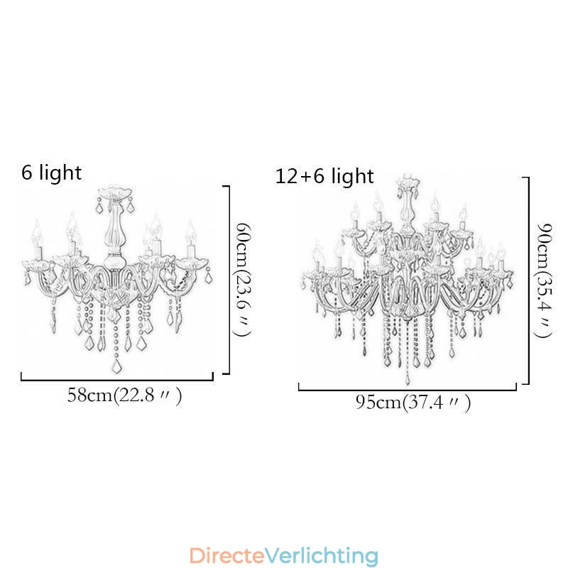 Elegante kristallen kroonluchter Europese grote hanglamp