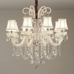 Elegante kristallen kroonluchter Europese witte hanglamp