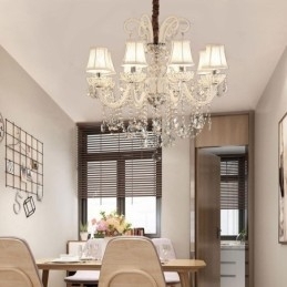 Elegante kristallen kroonluchter Europese witte hanglamp