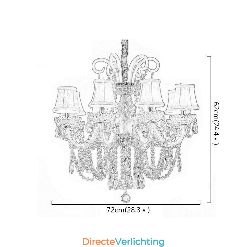 Elegante kristallen kroonluchter Europese witte hanglamp
