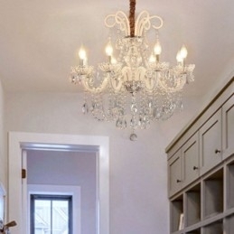 Elegante kristallen kroonluchter Europese witte hanglamp