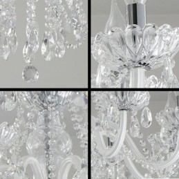 Elegante kristallen kroonluchter Europese witte hanglamp