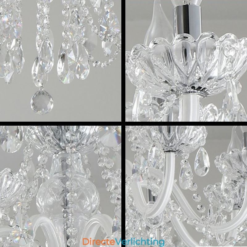 Elegante kristallen kroonluchter Europese witte hanglamp