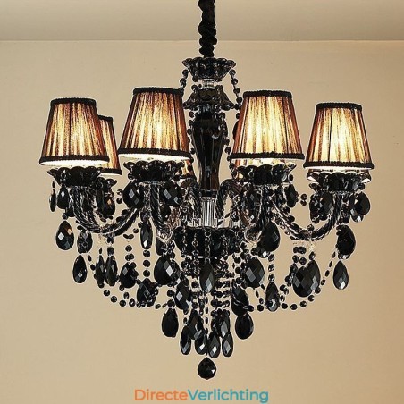Luxe Kristallen Kroonluchter Europees Zwart 10 Lampen Luxe Kristallen Kroonluchter Europees Zwart 10 Lampen