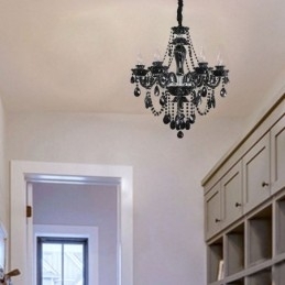Luxe Kristallen Kroonluchter Europees Zwart 10 Lampen