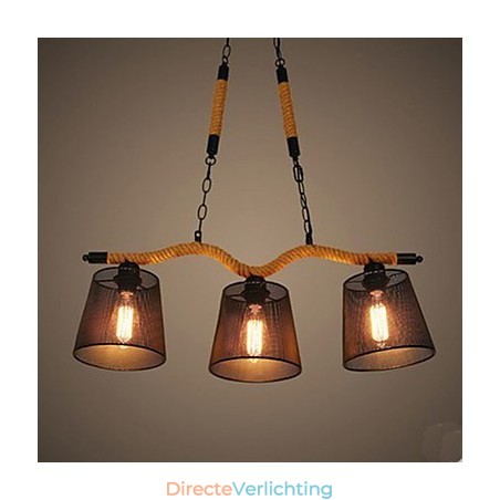 Retro creatieve drie pastorale hoofd touw kroonluchter Retro creatieve drie pastorale hoofd touw kroonluchter