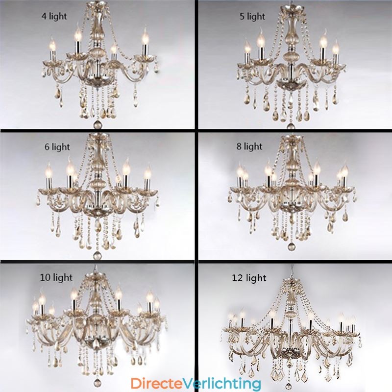 Kristallen kroonluchter Europese cognackleurige glazen hanglamp