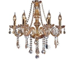 Europese kristallen kroonluchter luxe amberkleurige hanglamp