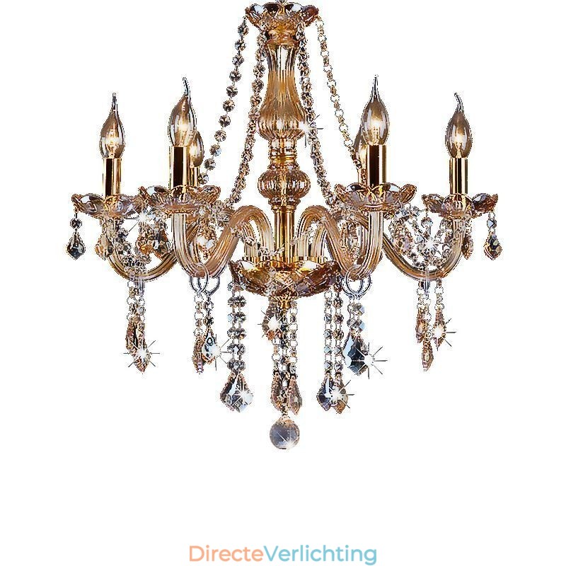 Europese kristallen kroonluchter luxe amberkleurige hanglamp