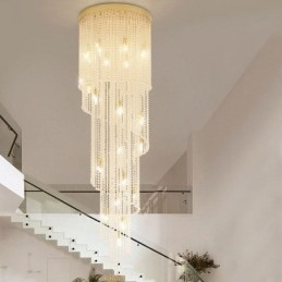 Moderne kristallen kroonluchter luxe trap kristallen plafondlamp met 19 lampen