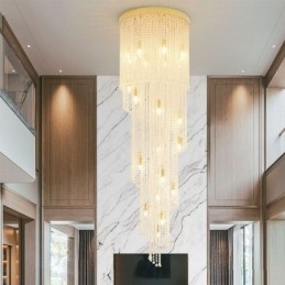 Moderne kristallen kroonluchter luxe trap kristallen plafondlamp met 19 lampen