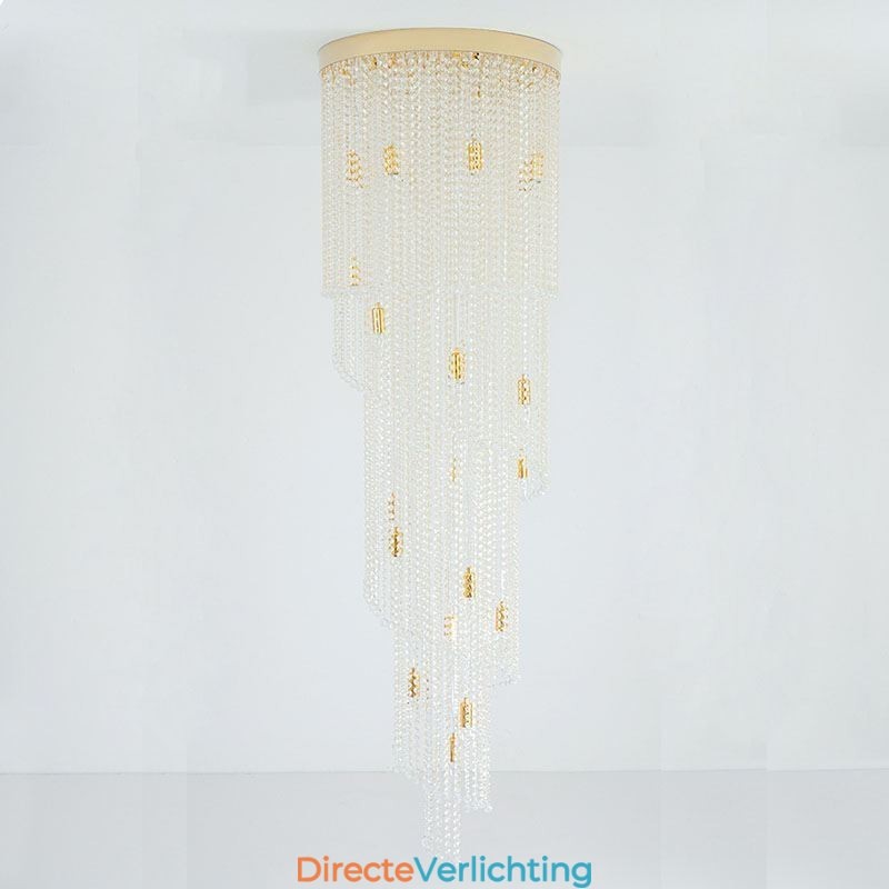 Moderne kristallen kroonluchter luxe trap kristallen plafondlamp met 19 lampen