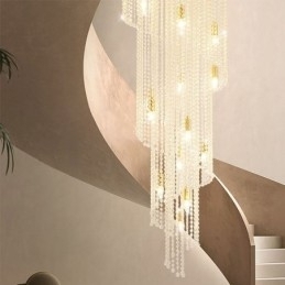 Moderne kristallen kroonluchter luxe trap kristallen plafondlamp met 19 lampen